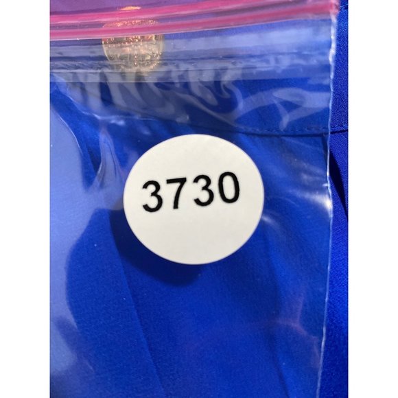 Claudia & Marc 10 Vintage Dress Royal Blue Pleated Shoulder Pad Gold Button - Picture 7 of 7